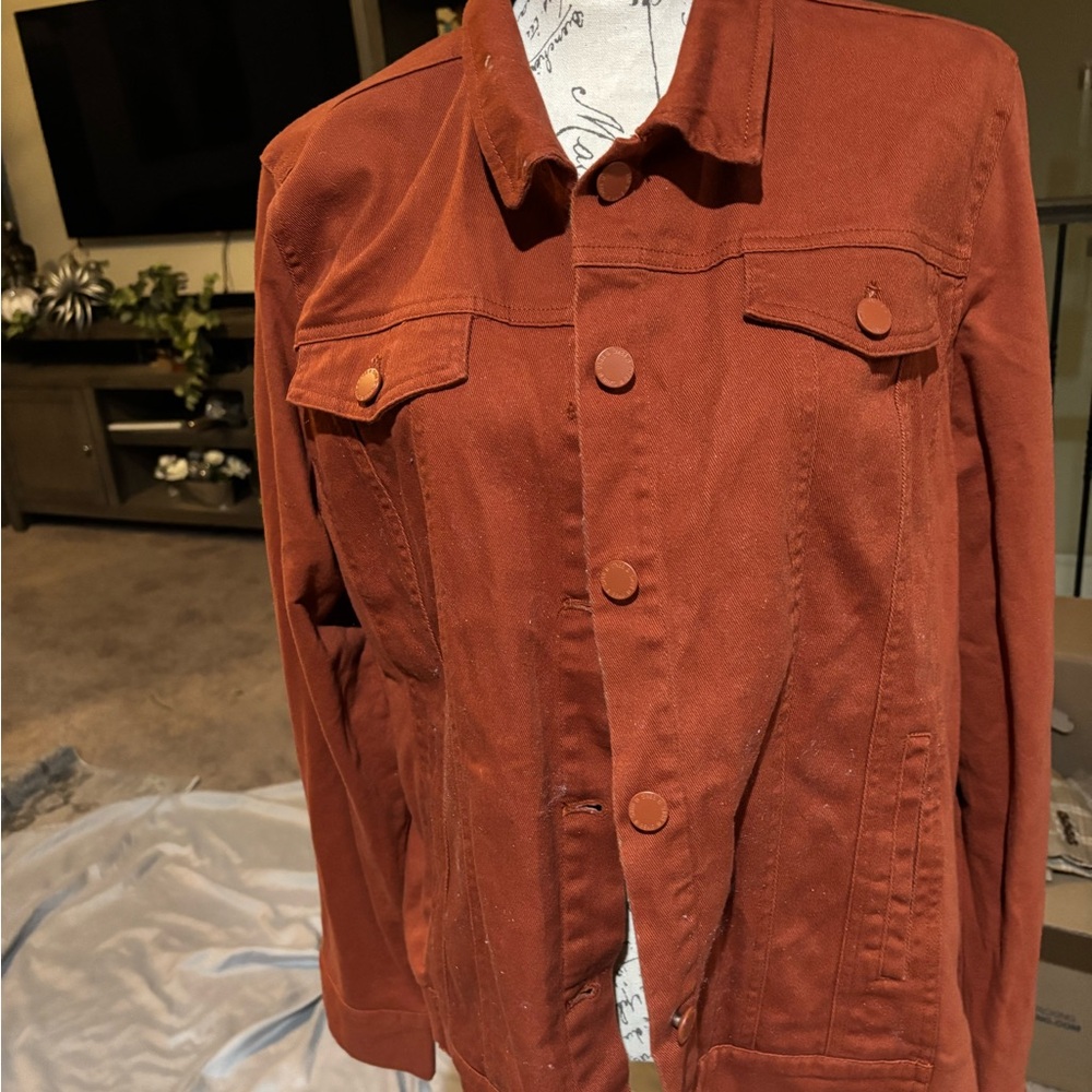 Belle by Kim Gravel Women's Rust Jean Jacket - Picture 4 of 6